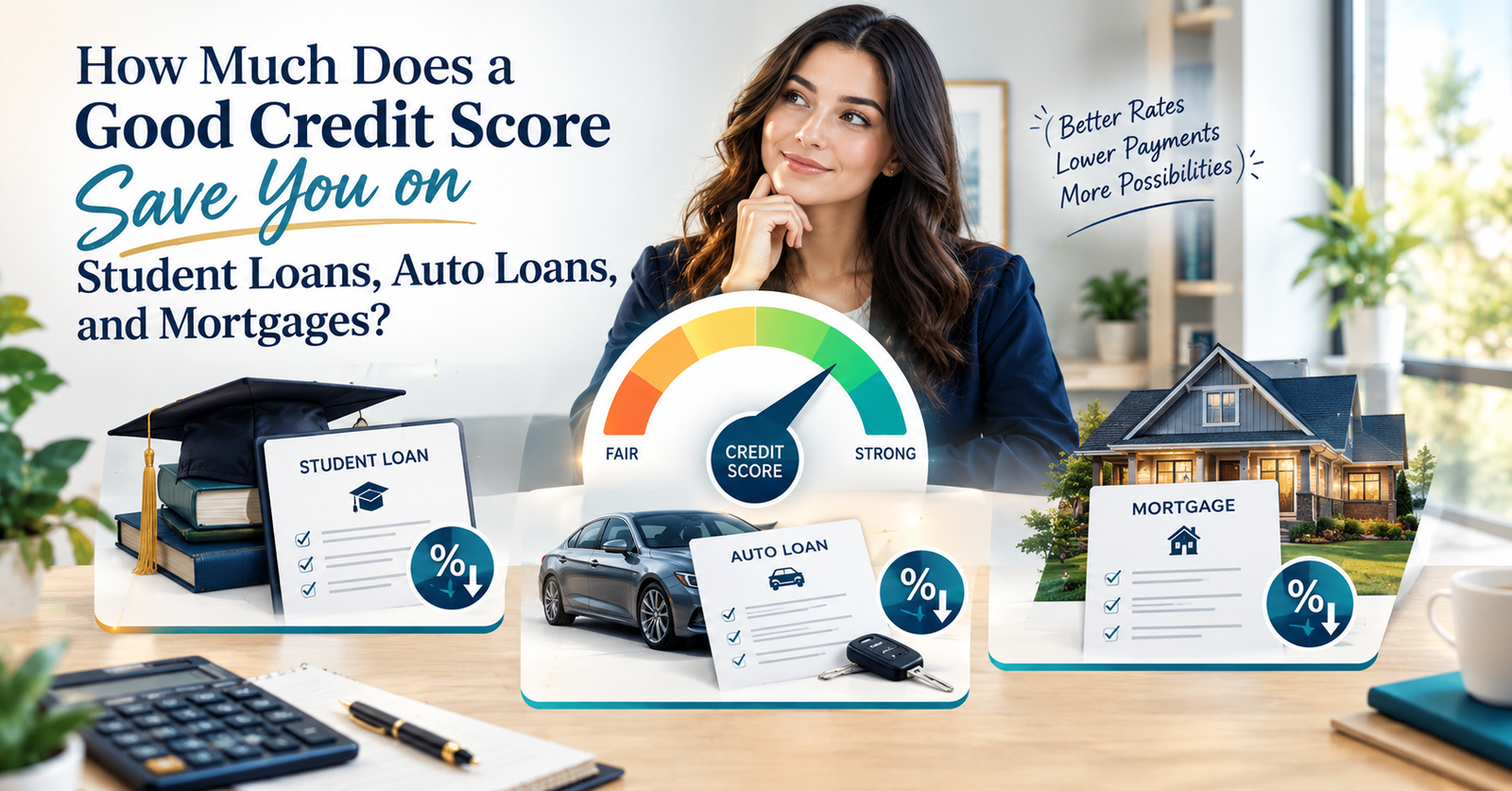 How Much Does a Good Credit Score Save You on Student Loans, Auto Loans, and Mortgages?