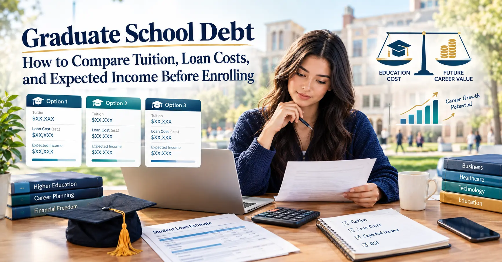Graduate School Debt How to Compare Tuition, Loan Costs, and Expected Income Before Enrolling