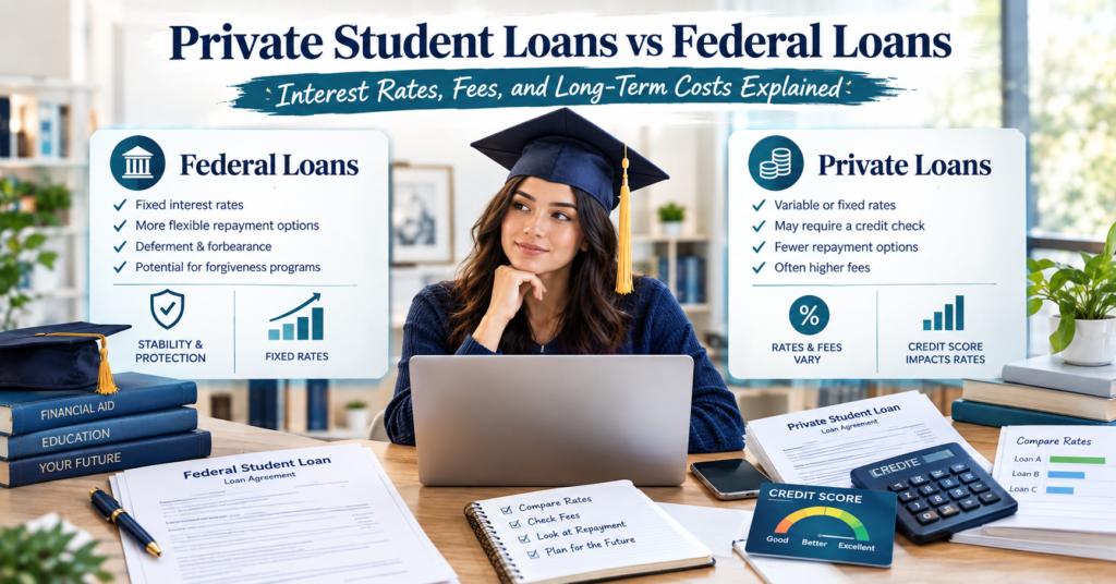 Private Student Loans vs Federal Loans Interest Rates, Fees, and Long-Term Costs Explained